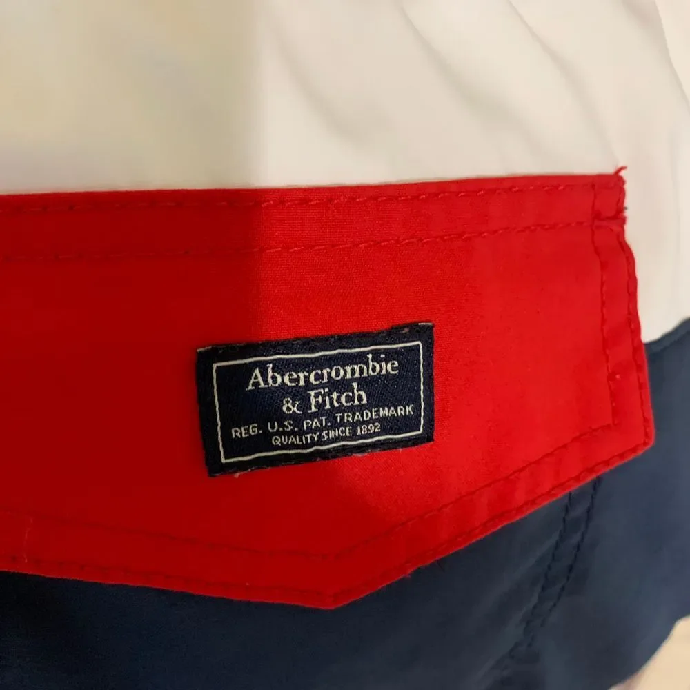 Abercrombie & Fitch Red/White/Blue Swim Trunks Small READ